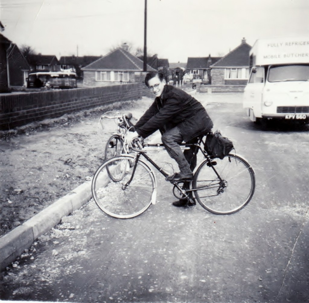 January 1960, age 14, ready for a winter ride 