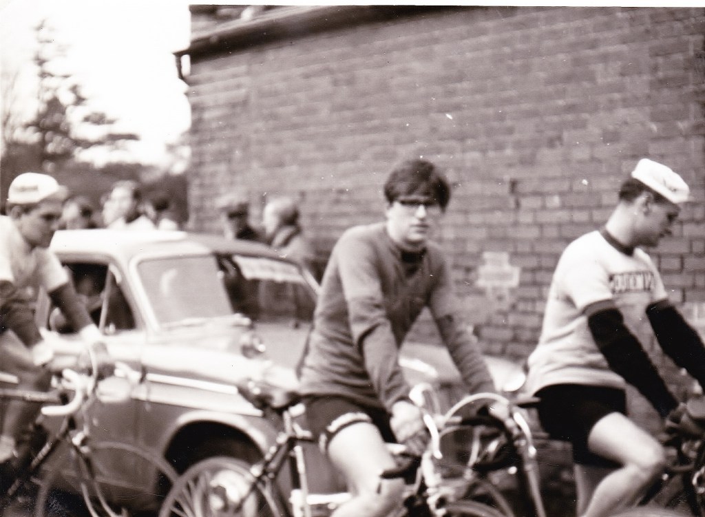 28/2/65. The start of the Two Rivers Road Race, Holbrook near Ipswich Age 19. 
Racing with the  professionals,  I did three laps and was frozen and outclassed. No further info.
 Looks like the Beatles were having an influence judging by my haircut, No helmets in those days
